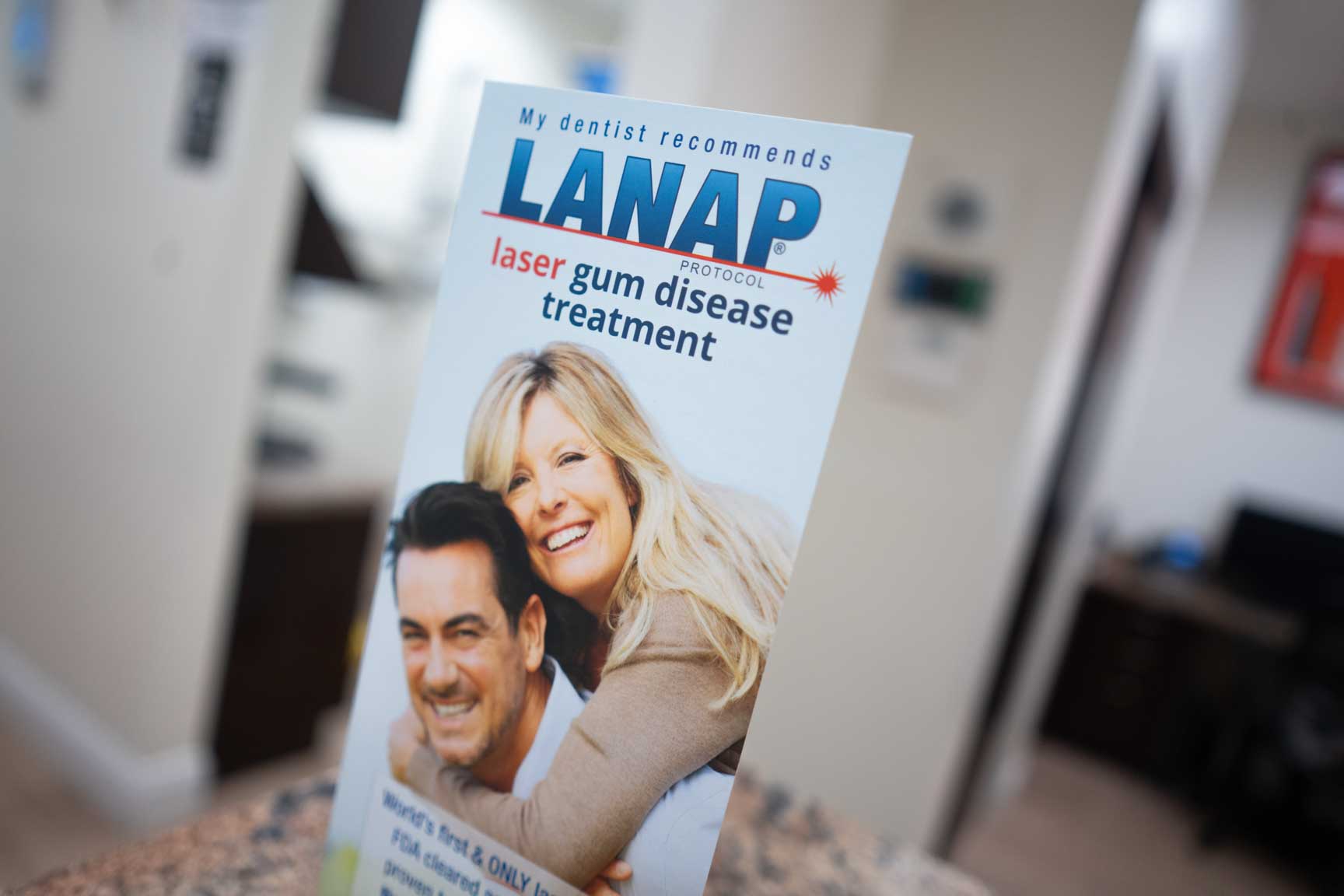 A photo of a LANAP therapy pamphlet in North Bergen, New Jersey
