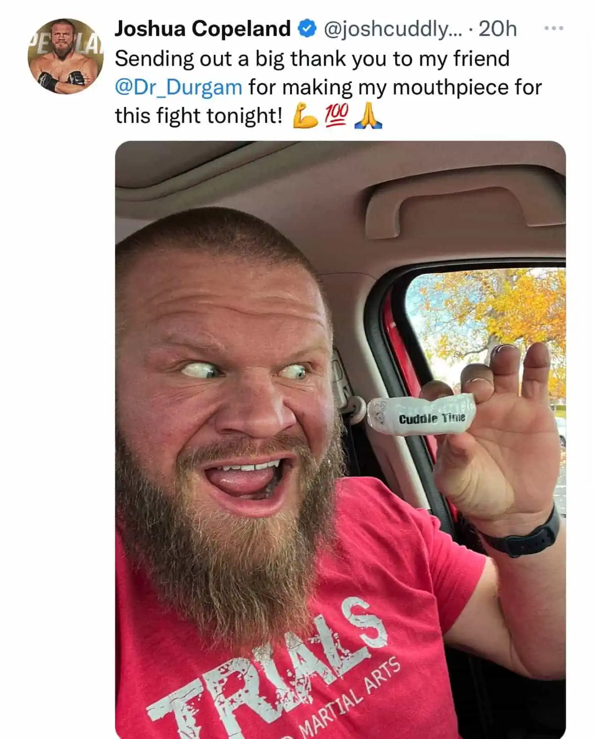 Dr Durgam created custom mouthguard for PFL player Joshua Copeland for New York City fight-resized